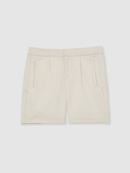 3-9 yrs Relaxed Drawstring Shorts in Off White | Reiss Children & Baby Premium