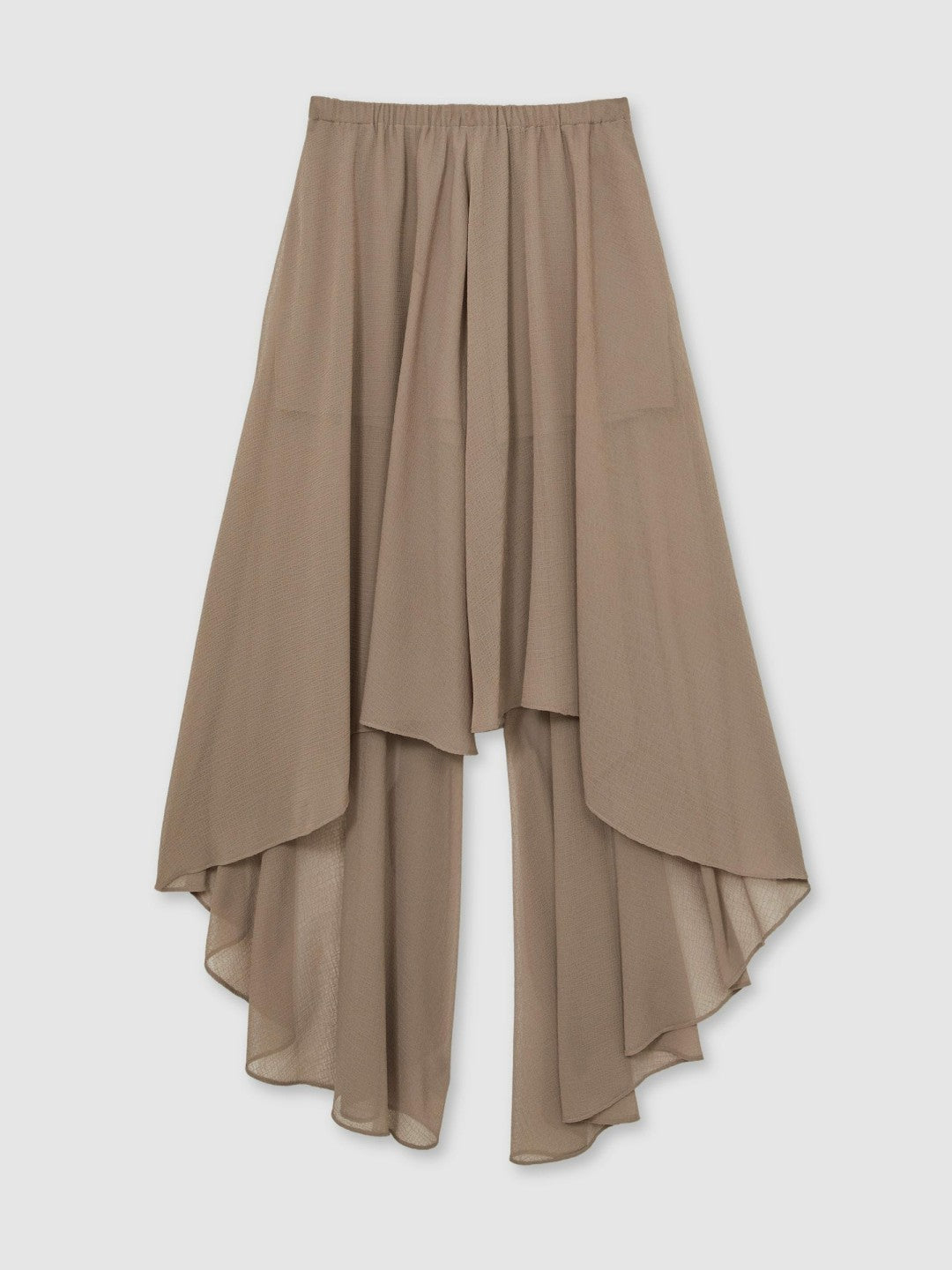 Petite Sheer-Overlay High-Low Shorts in Mink Neutral | Reiss Women Recommended