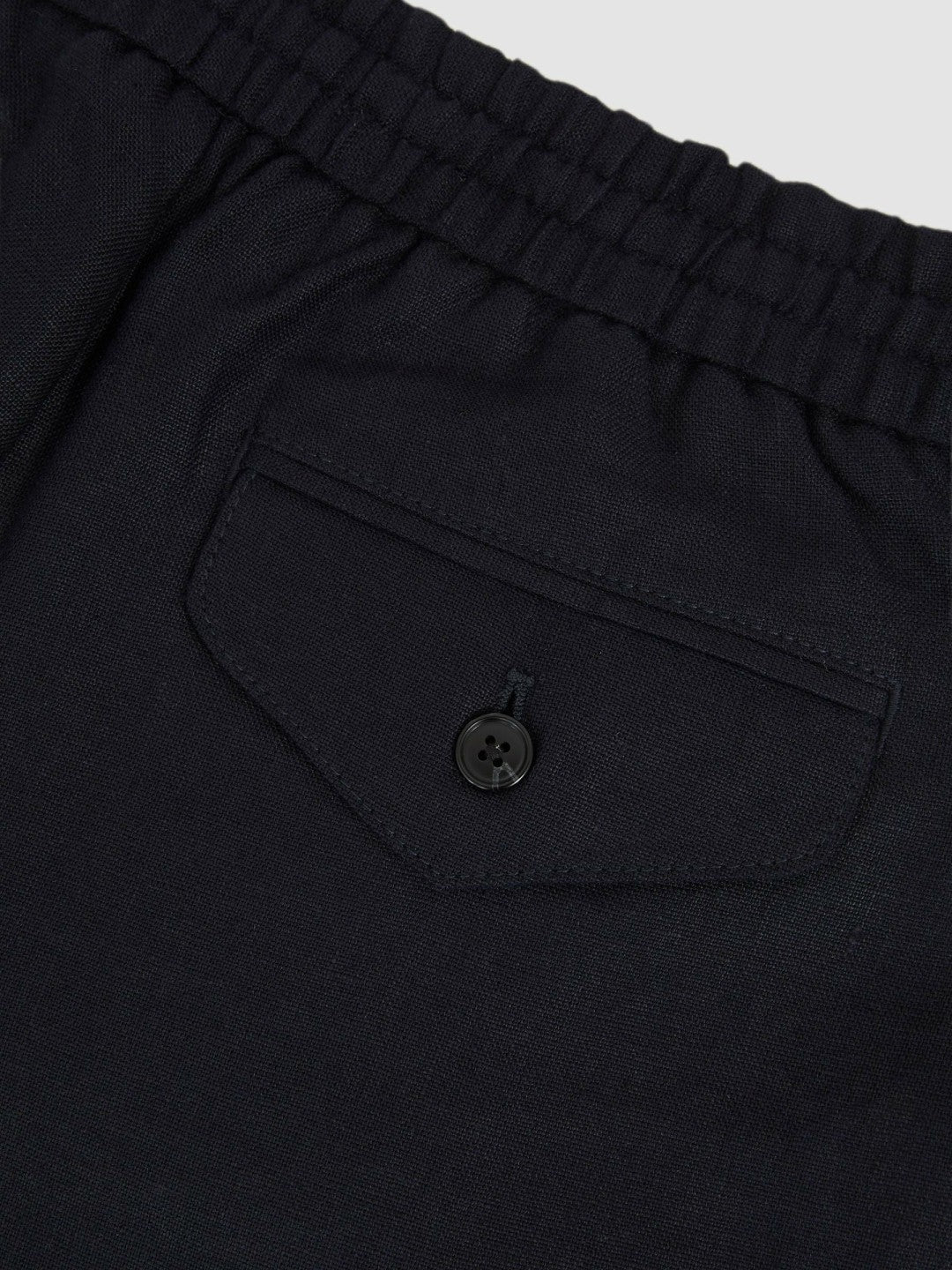 Linen Drawstring Relaxed-Fit Trousers in Navy | Reiss Men Popular