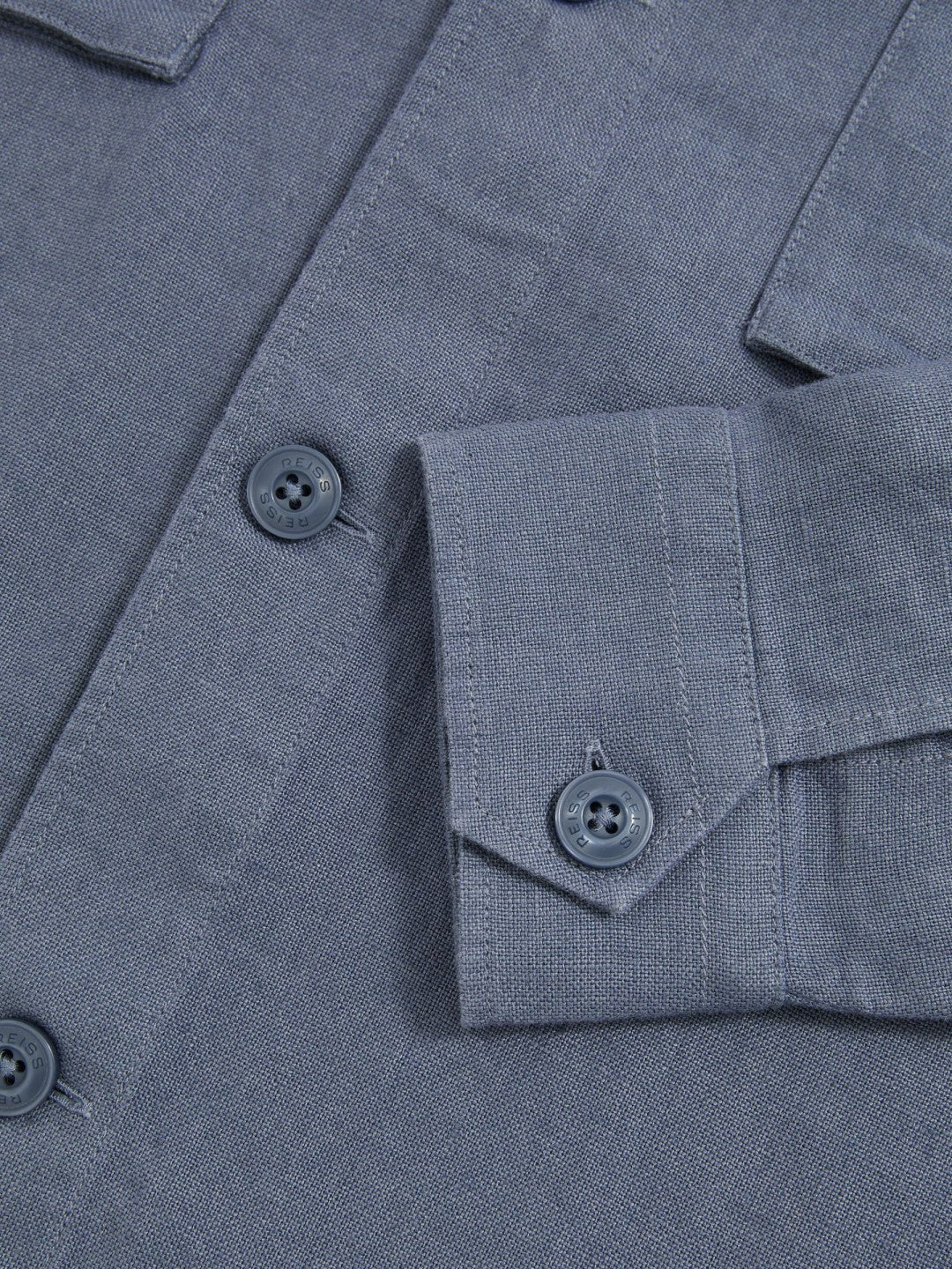 Linen Twin-Pocket Overshirt in Airforce Blue | Reiss Men Recommended