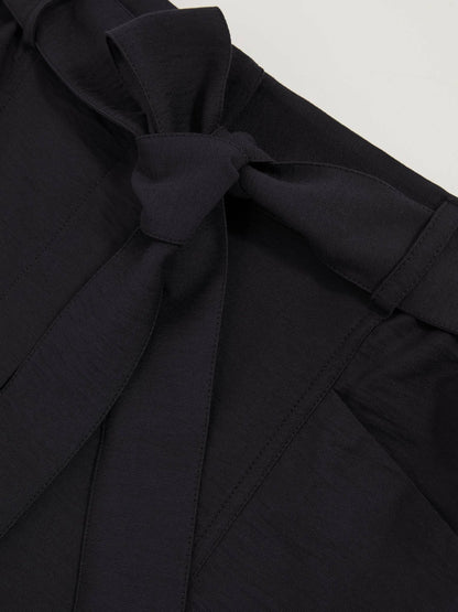 Belted Button Tab Shorts in Navy | Reiss Women Premium