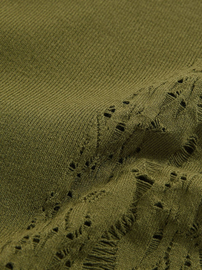 Lace-Knit Detail One-Shoulder Bodysuit in Green | Reiss Women New