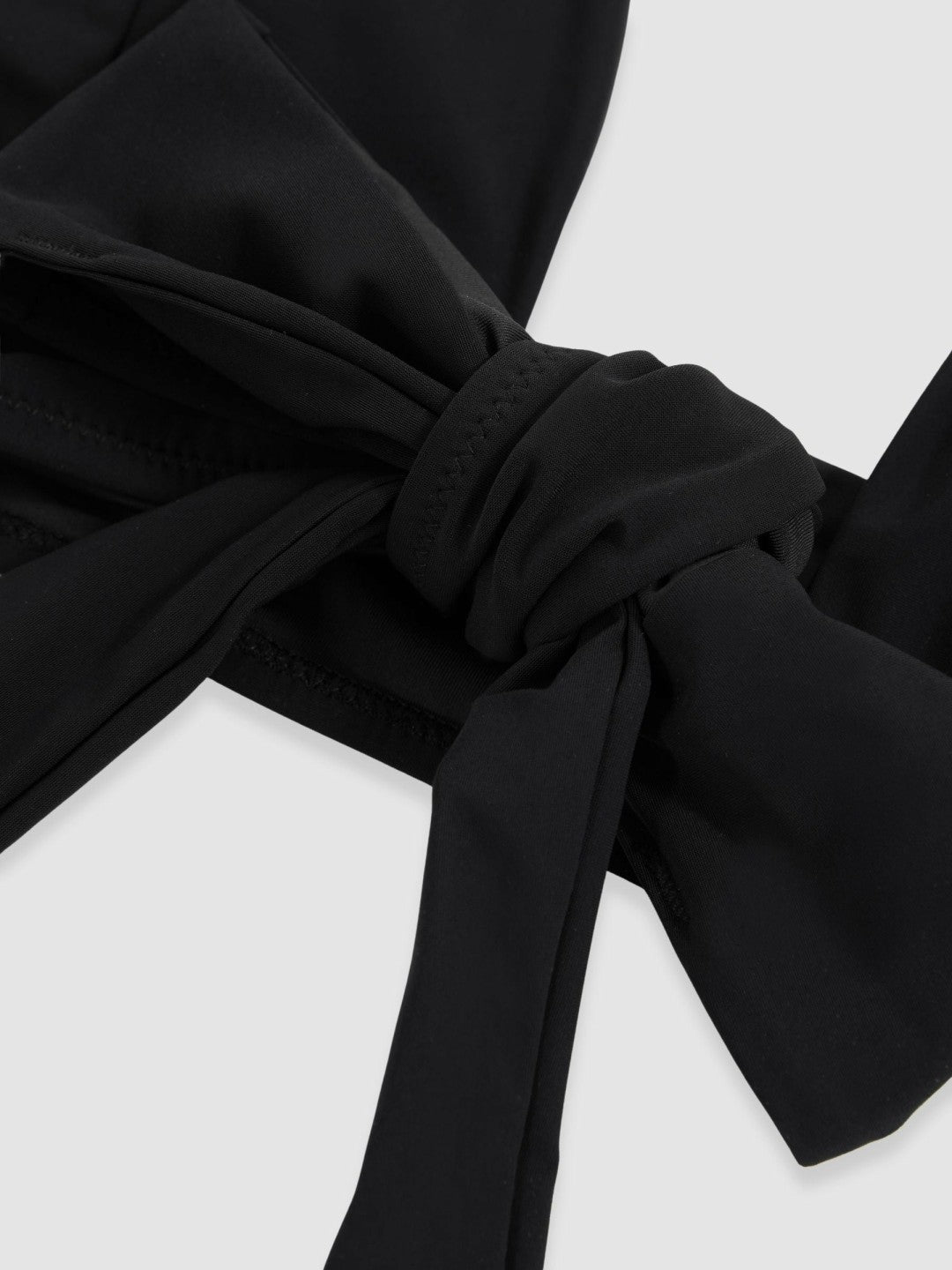 Plunge Tie Halterneck Bikini Top in Black | Reiss Women Popular