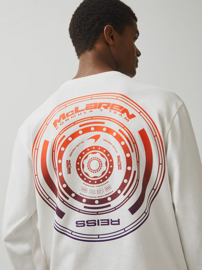 Unisex Fit McLaren F1 Team Tyre-Print T-Shirt in White | Reiss Men Exclusive