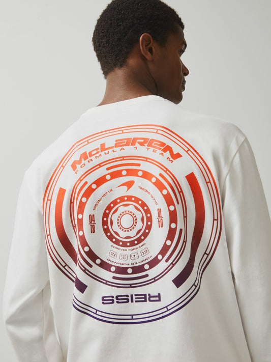 Unisex Fit McLaren F1 Team Tyre-Print T-Shirt in White | Reiss Men Exclusive