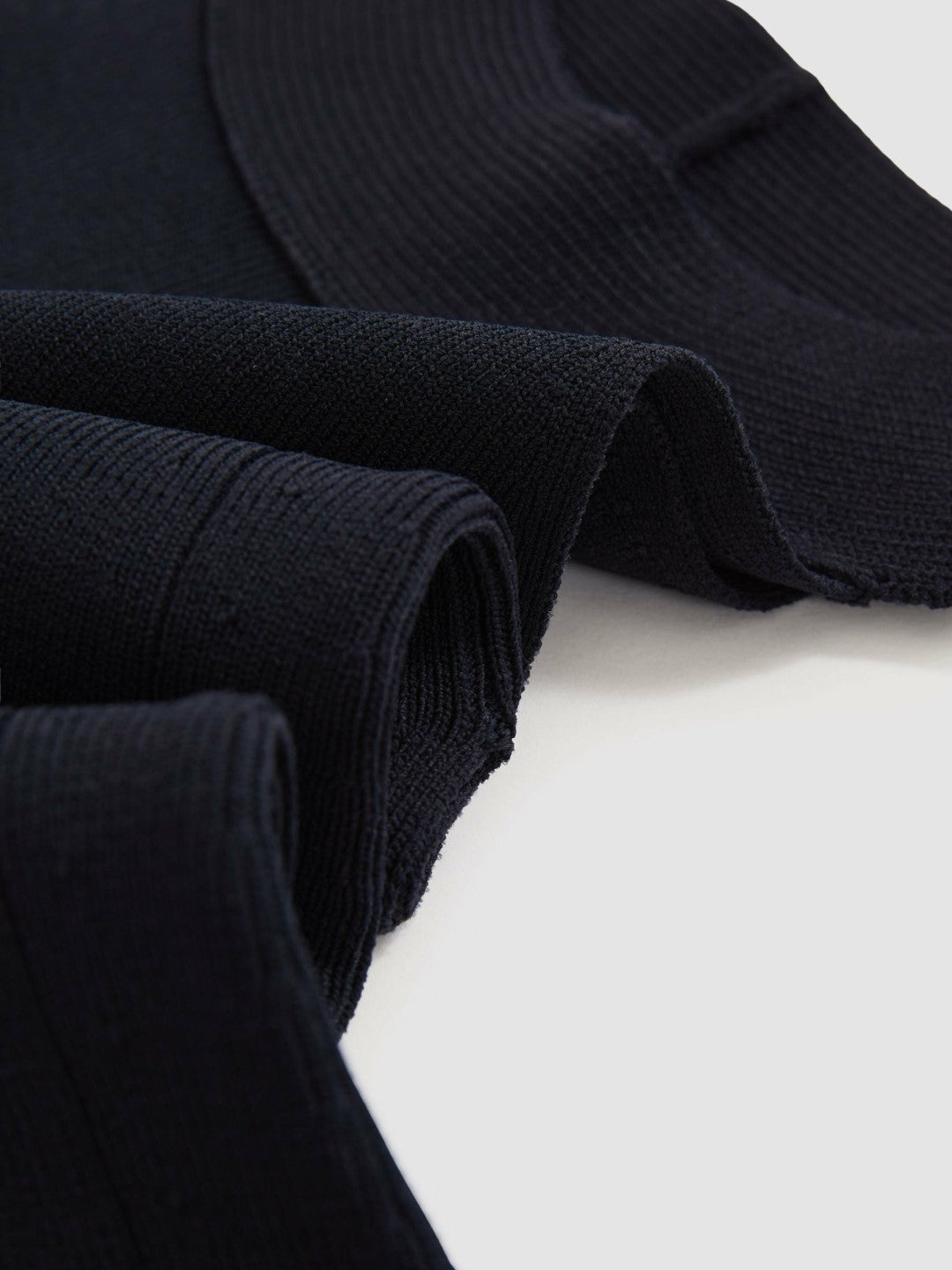 Rib Knit High Neck Vest in Navy | Reiss Women Exclusive