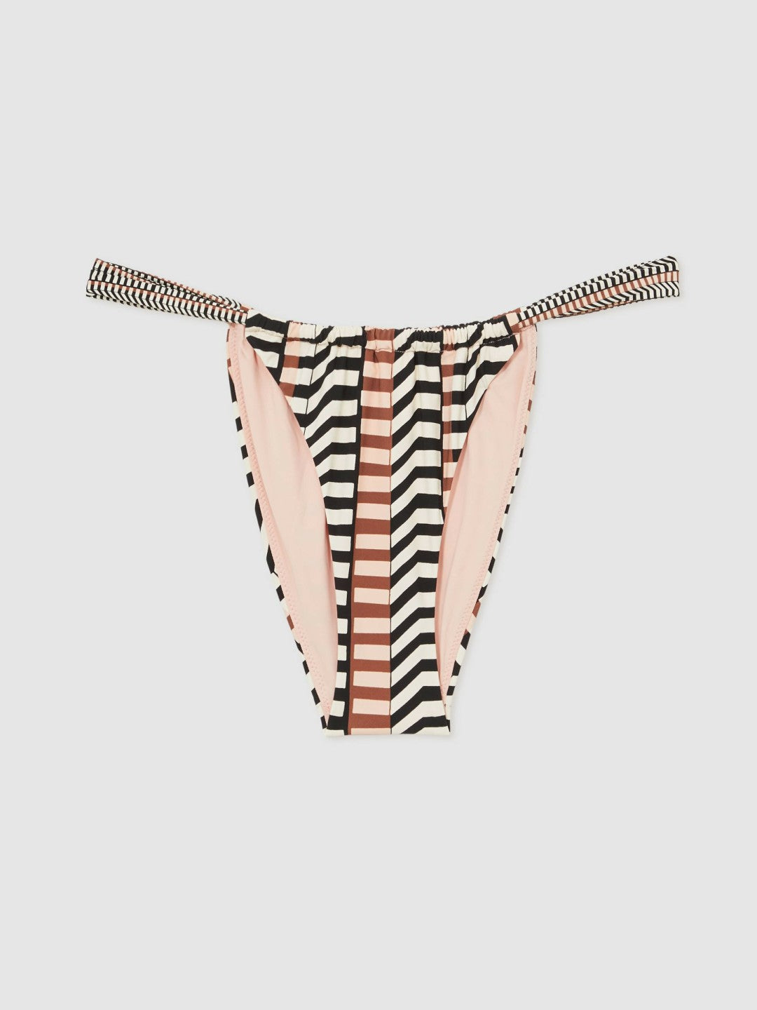 Chevron Stripe Bikini Bottoms in Black/Brown | Reiss Women Signature