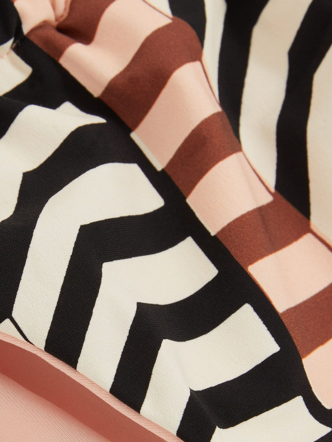 Chevron Stripe Bikini Bottoms in Black/Brown | Reiss Women Signature
