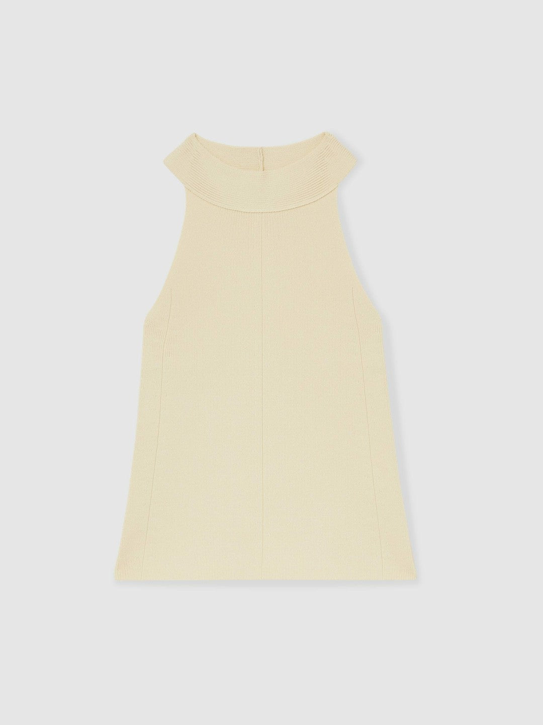 Rib Knit High Neck Vest in Ivory | Reiss Women Recommended