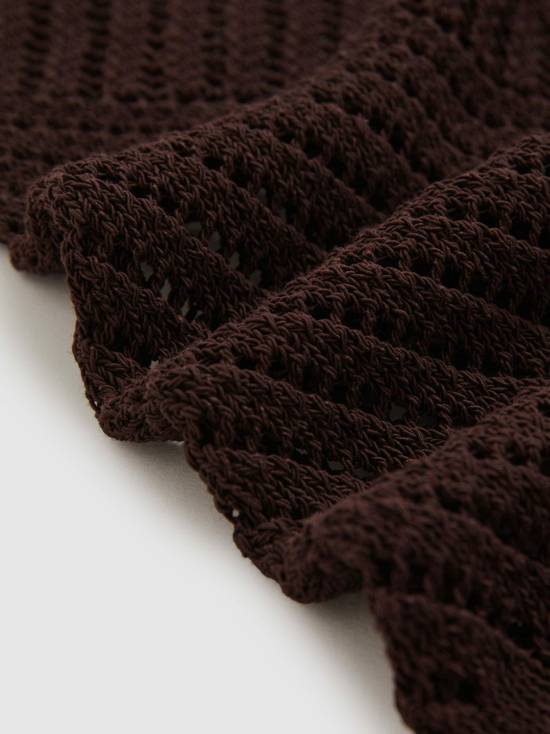 Cotton Blend Open Knit Vest in Chocolate Brown | Reiss Women Popular