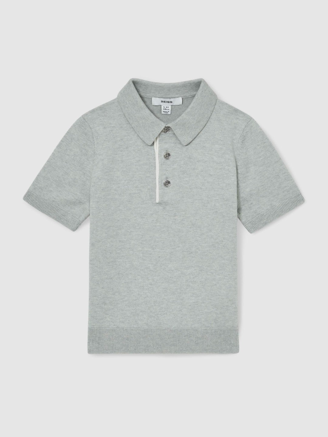 3-9 yrs Contrast Placket Polo Shirt With Cotton in Washed Sage | Reiss Children & Baby Popular