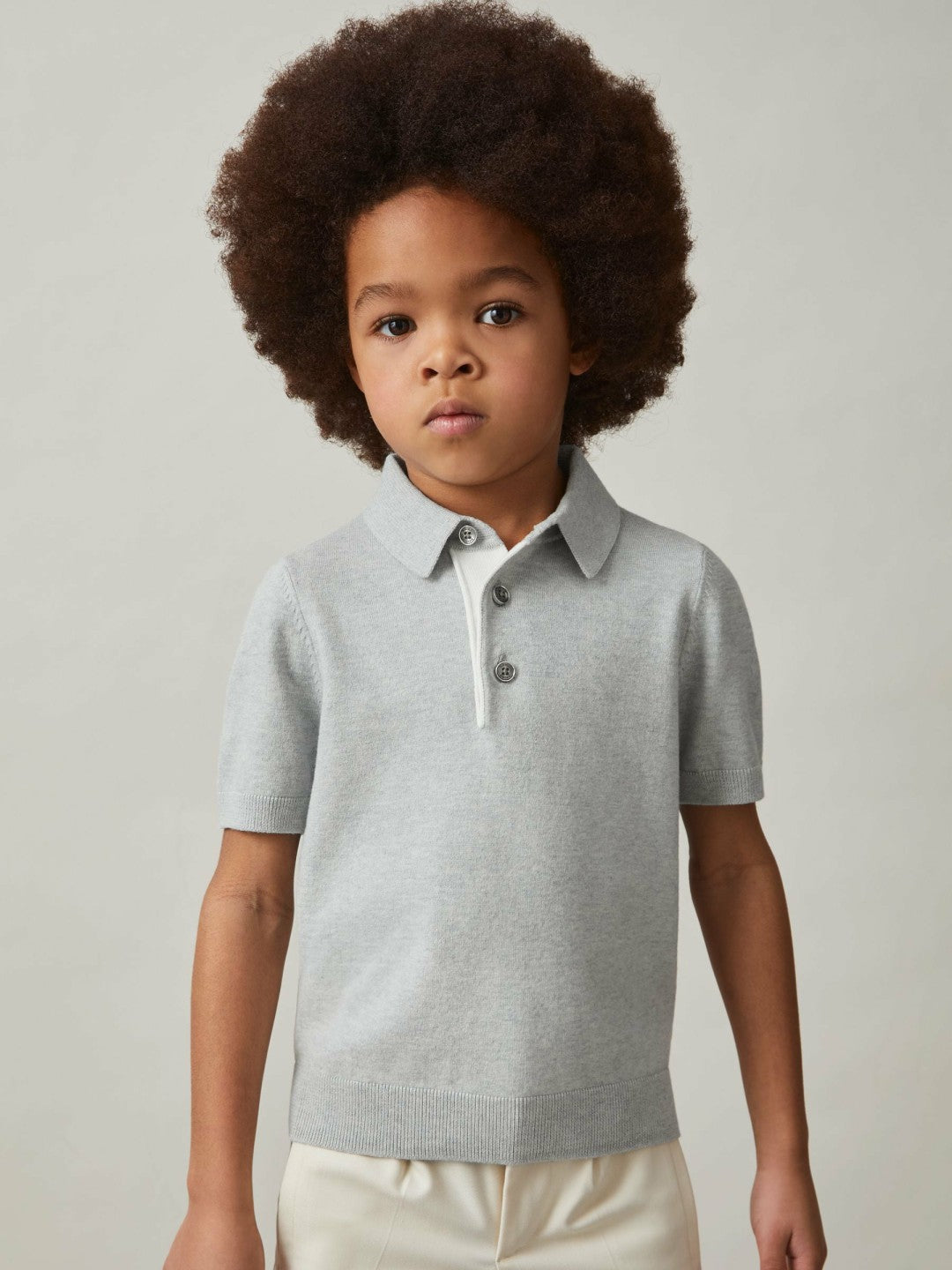 3-9 yrs Contrast Placket Polo Shirt With Cotton in Washed Sage | Reiss Children & Baby Popular