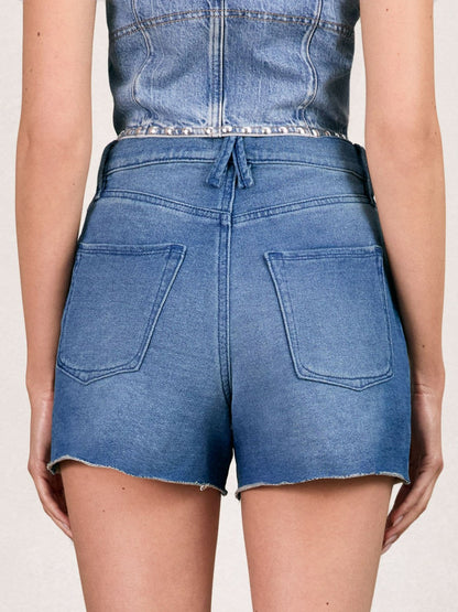 100% Cotton Shorts in Indigo Blue | Reiss Women Exclusive