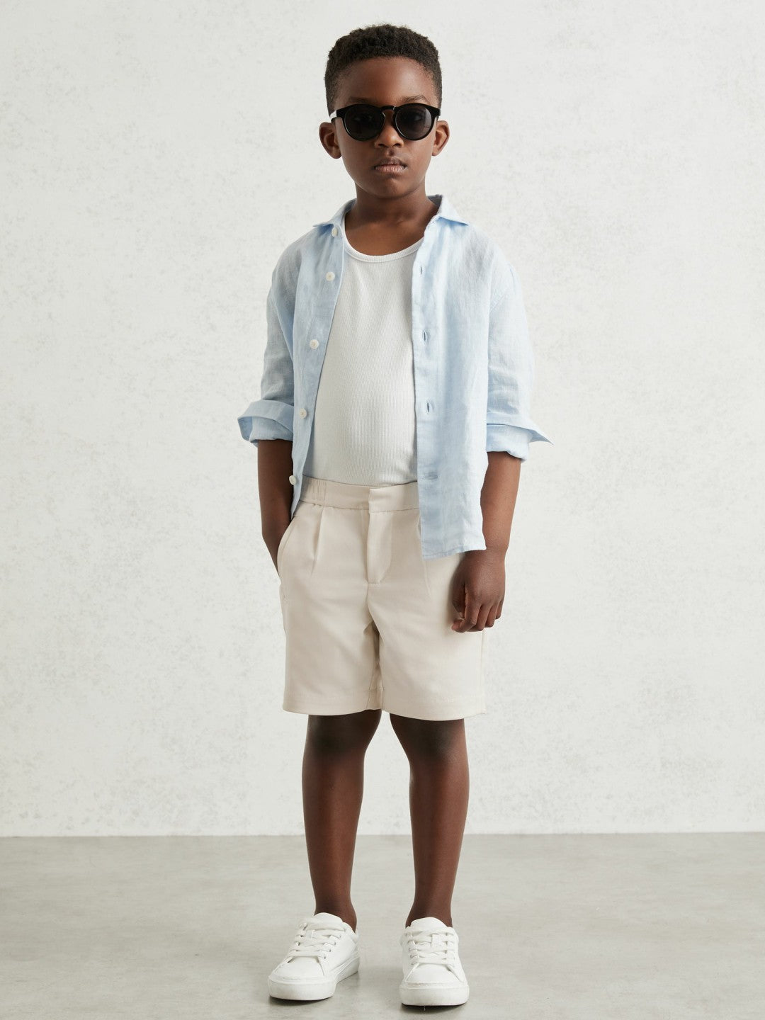 13-14 yrs Relaxed Drawstring Shorts in Off White | Reiss Children & Baby Best Seller
