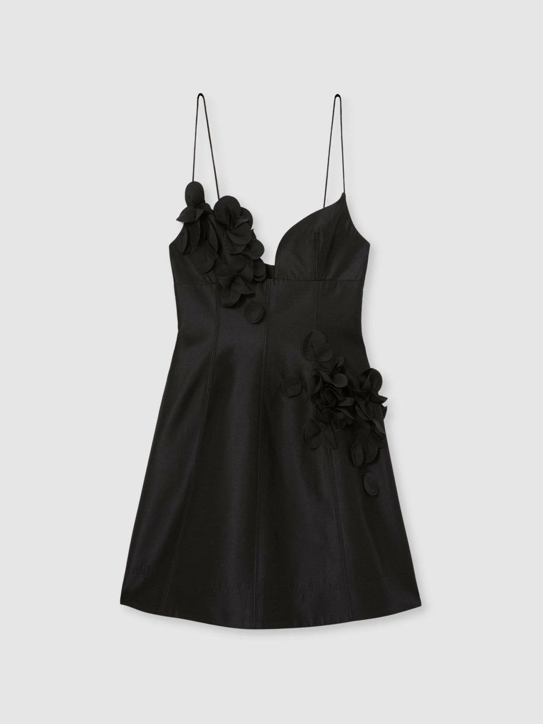 Acler Petal Detail Fitted Mini Black Dress in Black | Reiss Women Popular