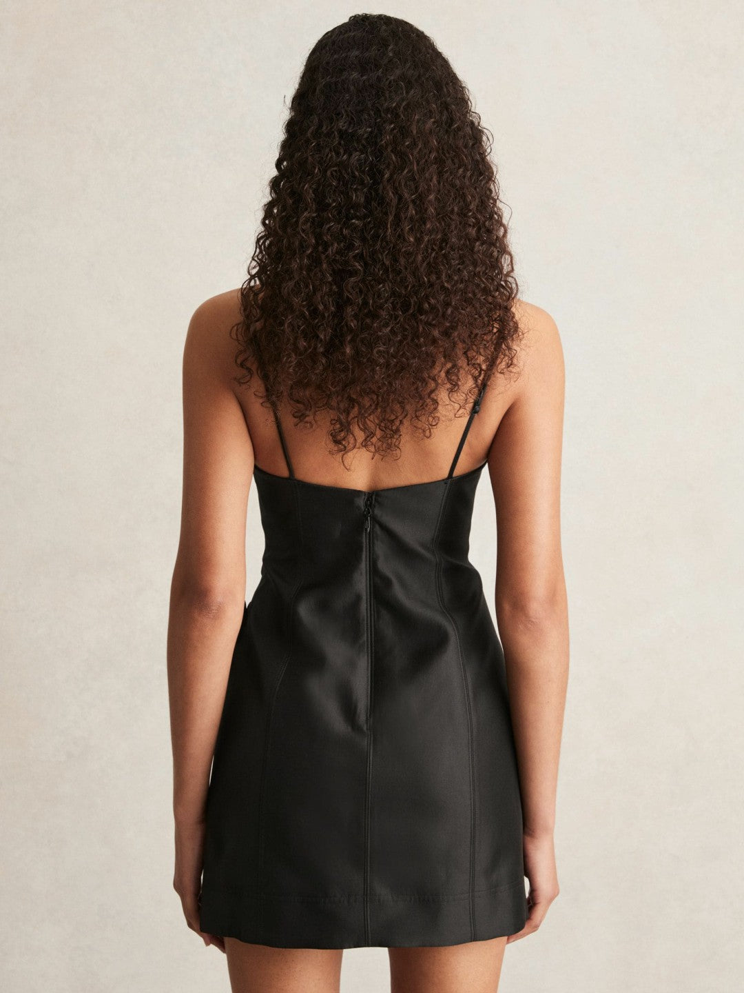 Acler Petal Detail Fitted Mini Black Dress in Black | Reiss Women Popular