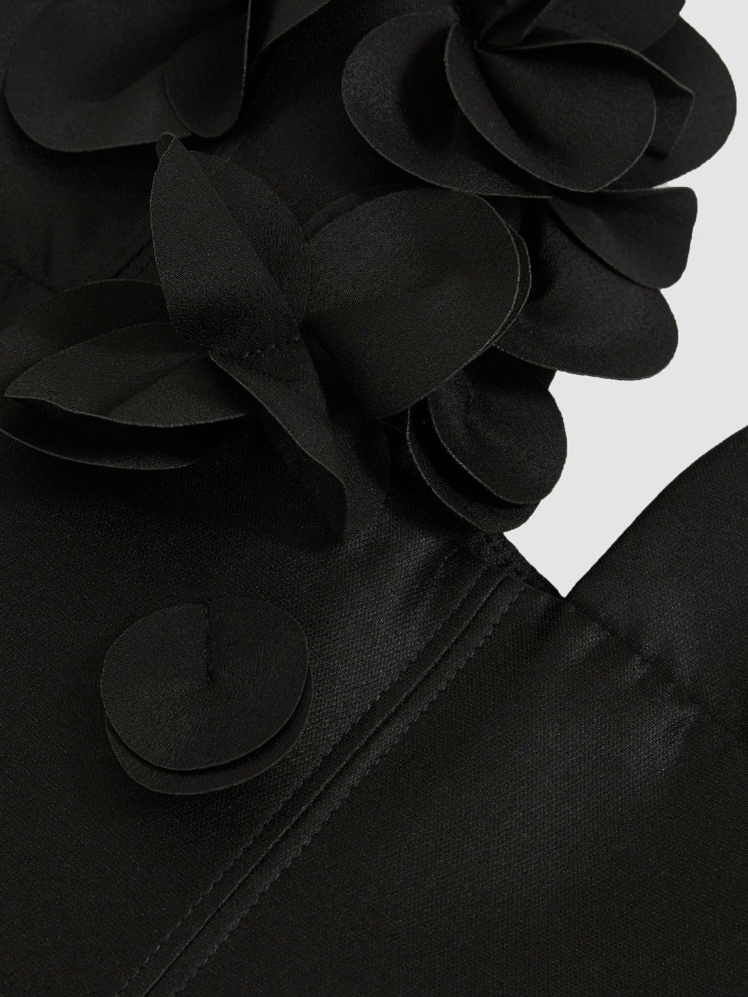 Acler Petal Detail Fitted Mini Black Dress in Black | Reiss Women Popular