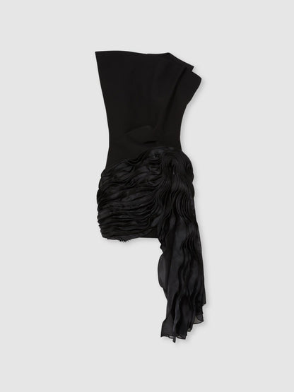 Acler Layered Ruffle Mini Black Dress in Black | Reiss Women Exclusive