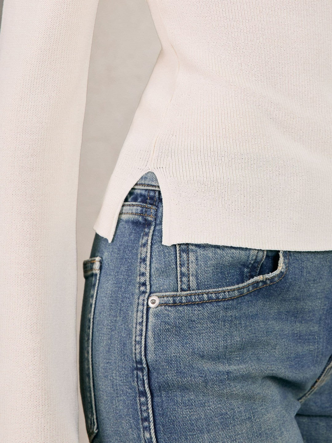 100% Cotton Jumper in Ecru | Reiss Women Signature