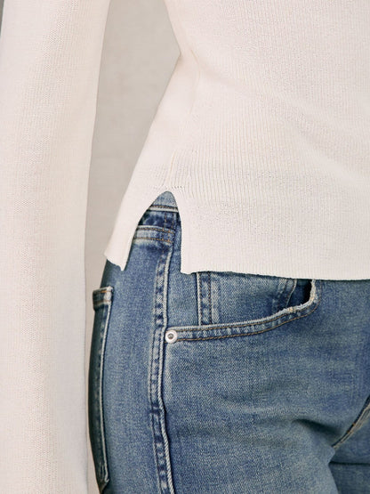 100% Cotton Jumper in Ecru | Reiss Women Signature