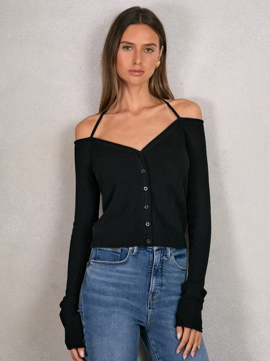 100% Cotton Jumper in Black | Reiss Women Premium