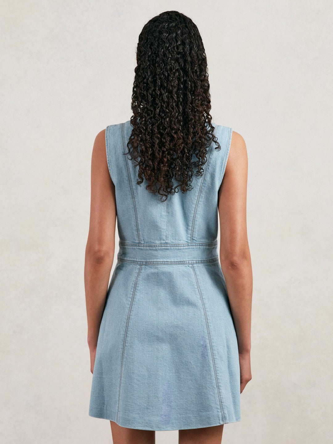 Paige Denim Button-Through Mini Dress in Jocelyn Blue | Reiss Women Featured
