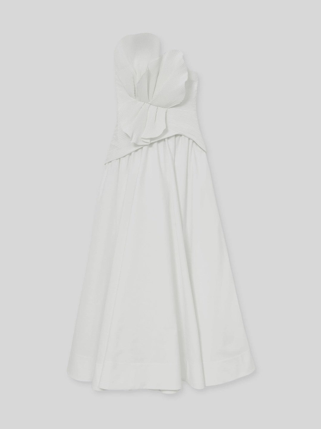 Acler Ivory Plissé Fan Strapless Maxi Dress in Ivory | Reiss Women New