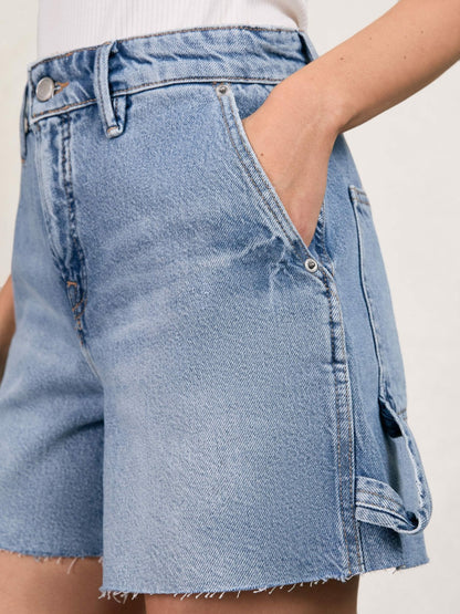 90S Long 100% Cotton Shorts in Indigo Blue | Reiss Women Popular