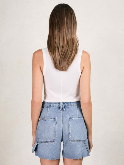 90S Long 100% Cotton Shorts in Indigo Blue | Reiss Women Popular