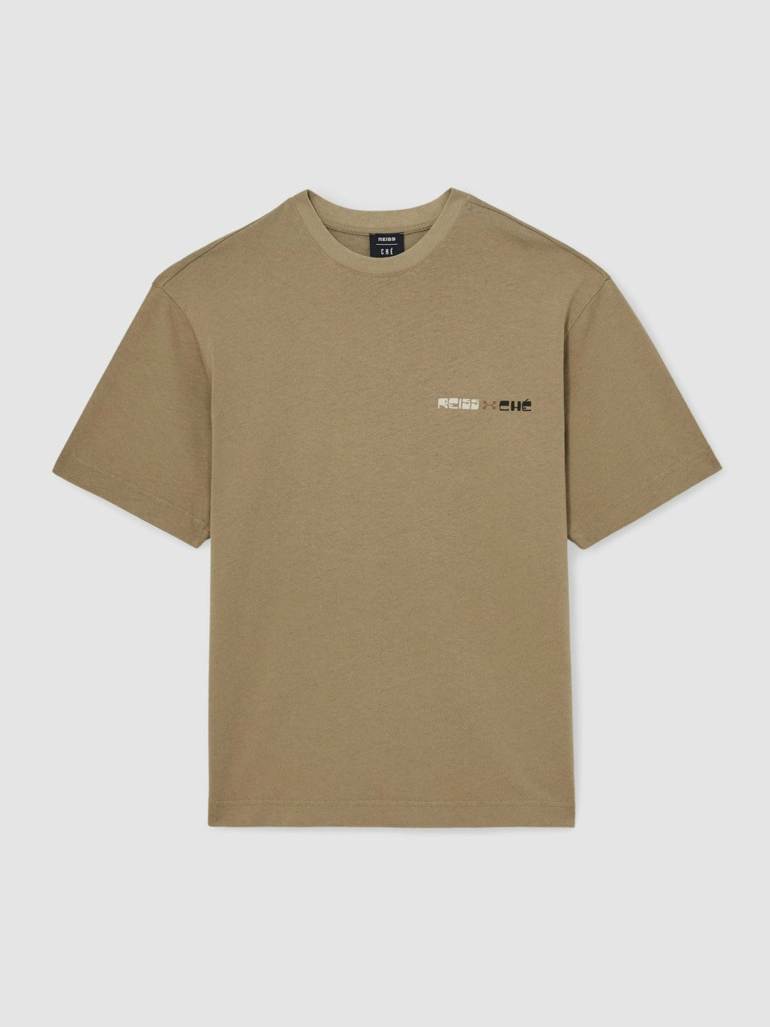| Ché Cotton-Linen Sunset T-Shirt in Sage Green | Reiss Men Recommended