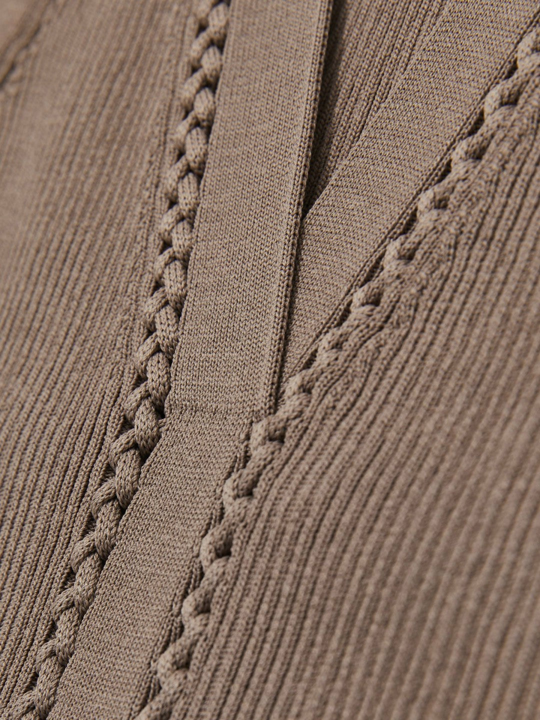 Craft-Stitch Rib-Knit Vest in Mink | Reiss Women Featured
