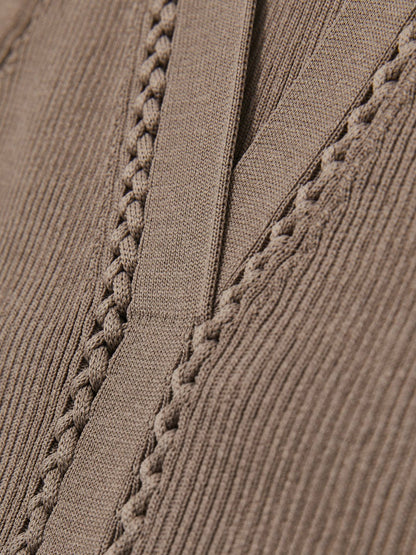Craft-Stitch Rib-Knit Vest in Mink | Reiss Women Featured