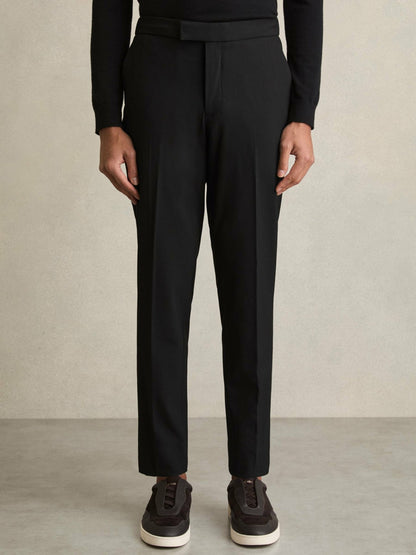 Slim-Fit Internal-Drawstring Trousers in Black | Reiss Men Popular