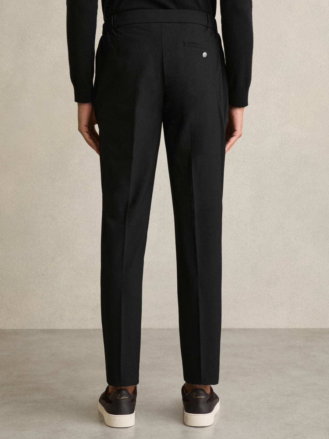 Slim-Fit Internal-Drawstring Trousers in Black | Reiss Men Popular