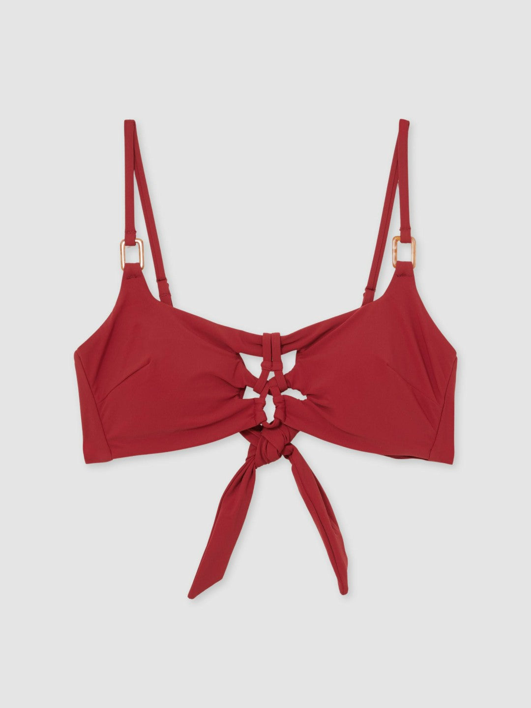 Cut-Out Detail Bikini Top in Dark Red | Reiss Women Popular