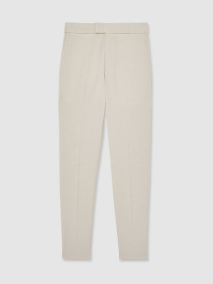 Slim-Fit Internal-Drawstring Trousers in Stone | Reiss Men Exclusive