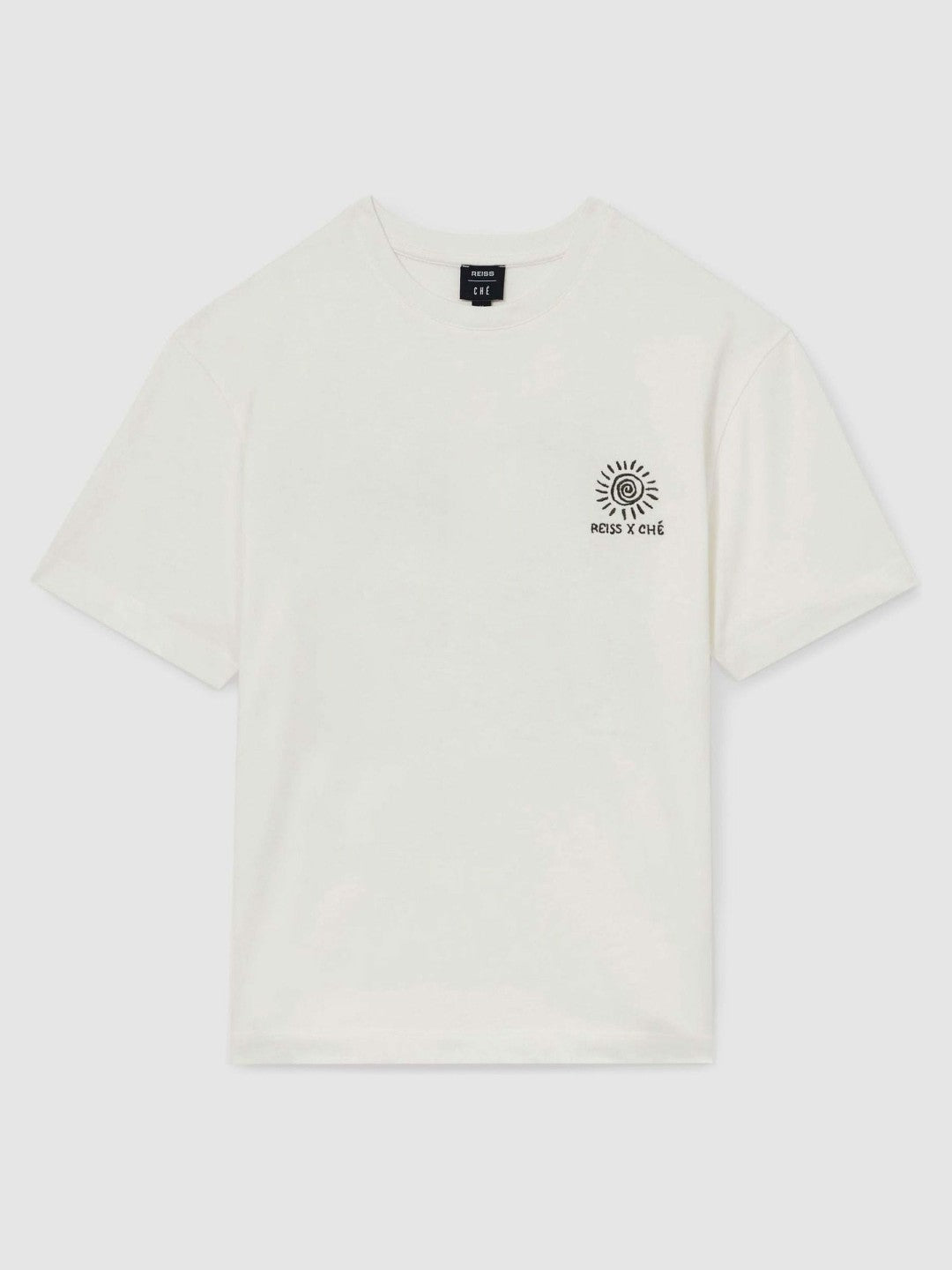 | Ché Cotton Palm-Tree T-Shirt in White | Reiss Men Signature