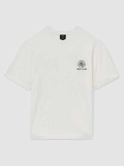 | Ché Cotton Palm-Tree T-Shirt in White | Reiss Men Signature