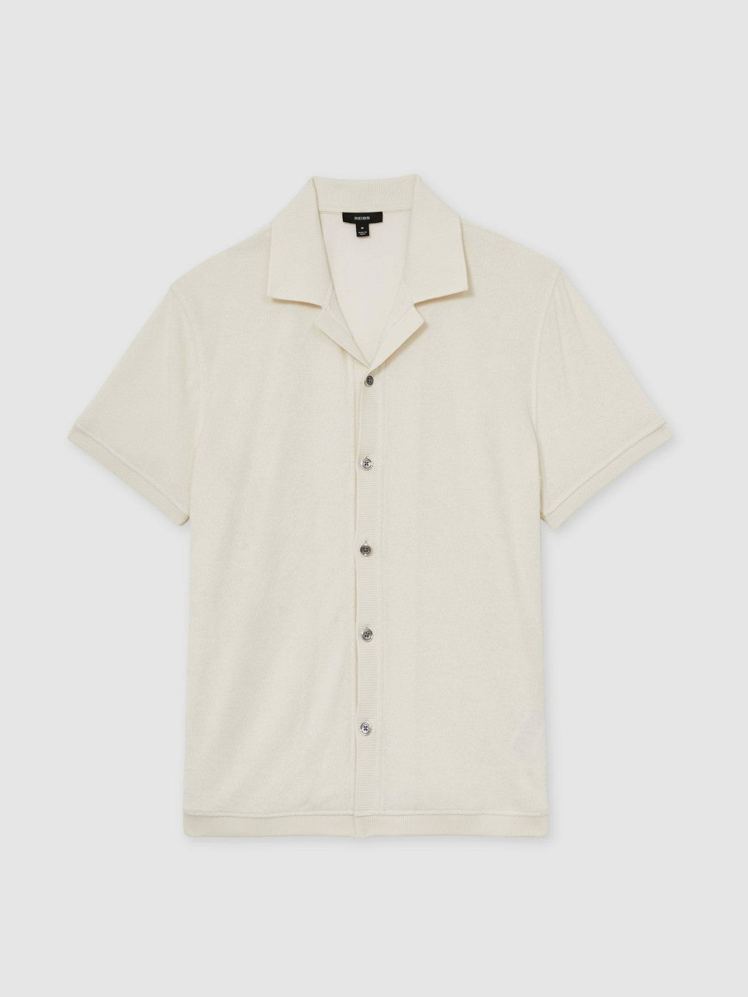 Cotton Blend Towelling Shirt in White | Reiss Men Exclusive