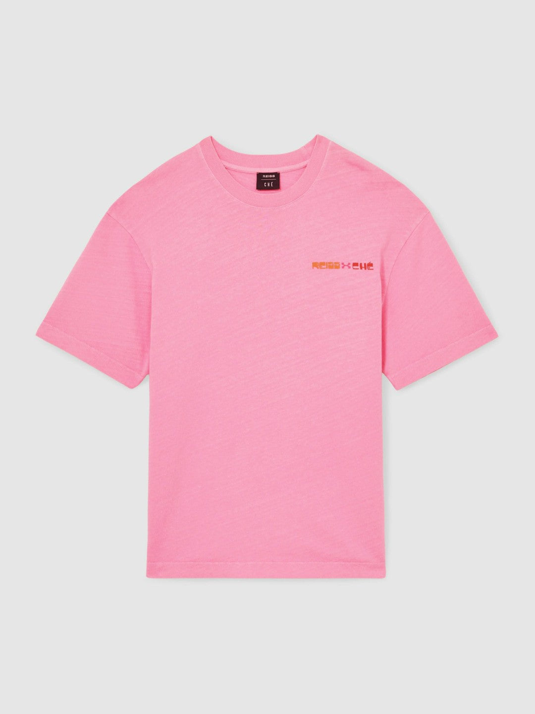 | Ché Cotton-Linen Sunset T-Shirt in Pink | Reiss Men Signature