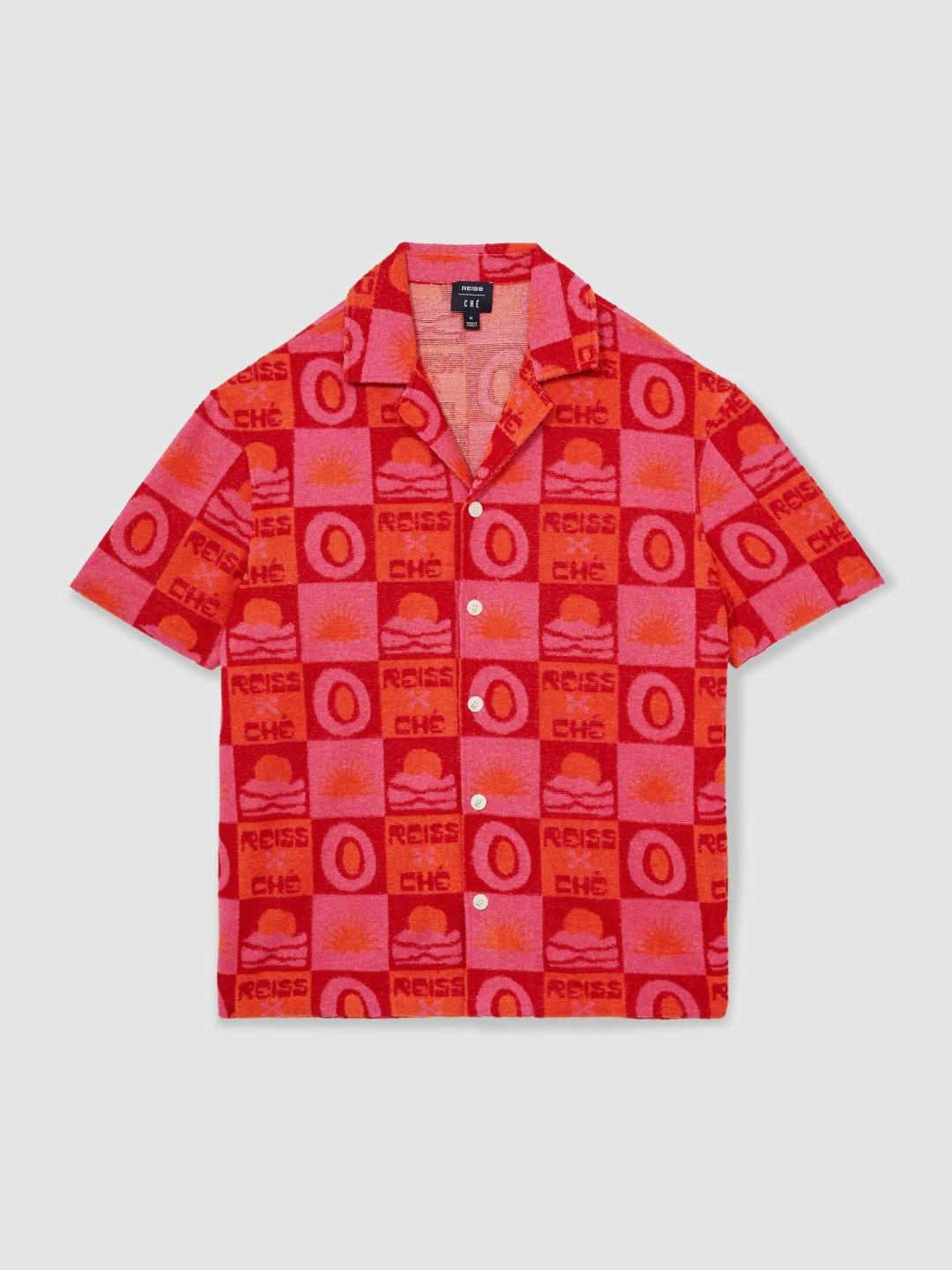 | Ché Sunset Towelling Shirt in Pink | Reiss Men Featured