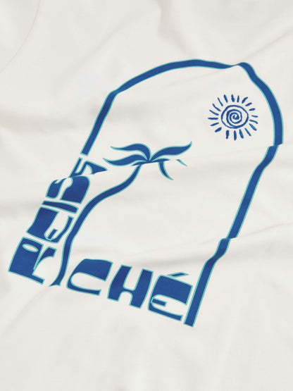 | Ché Cotton Palm-Print T-Shirt in White | Reiss Men Premium