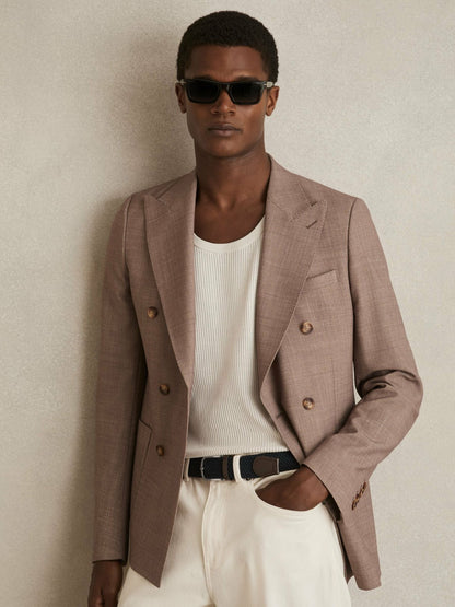 Basket Weave Belt in Navy | Reiss Men Featured