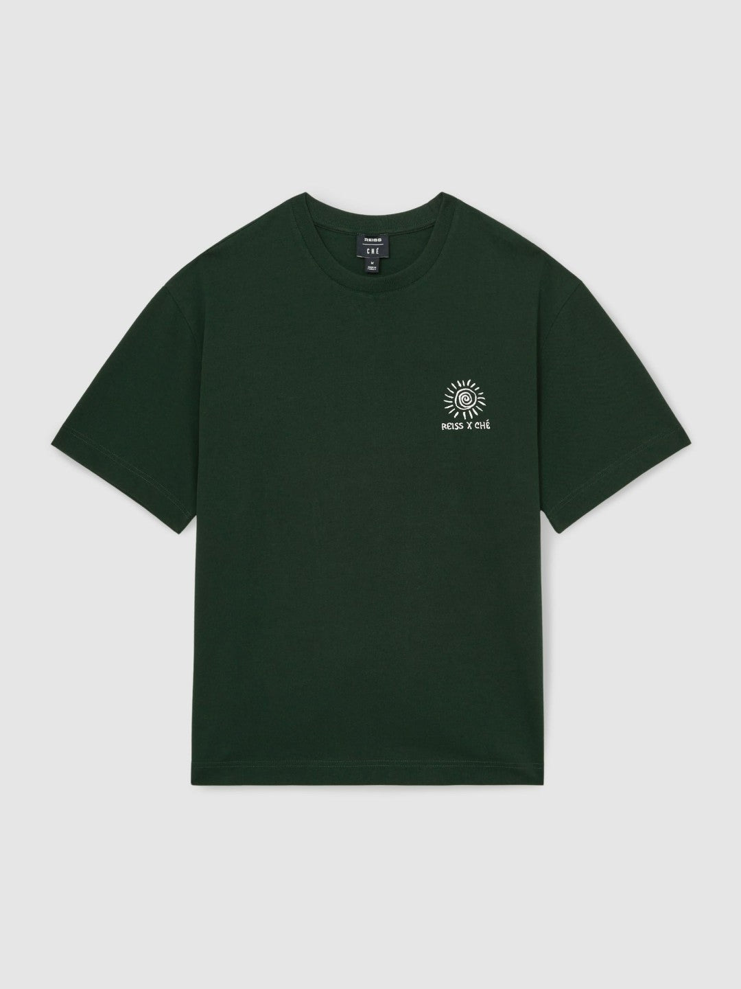 | Ché Cotton Palm-Tree T-Shirt in Green | Reiss Men Trending