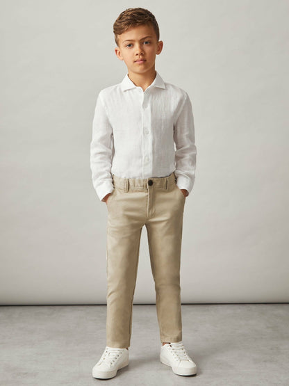 3-9 yrs Slim Fit Casual Chinos in Stone | Reiss Children & Baby Best Seller