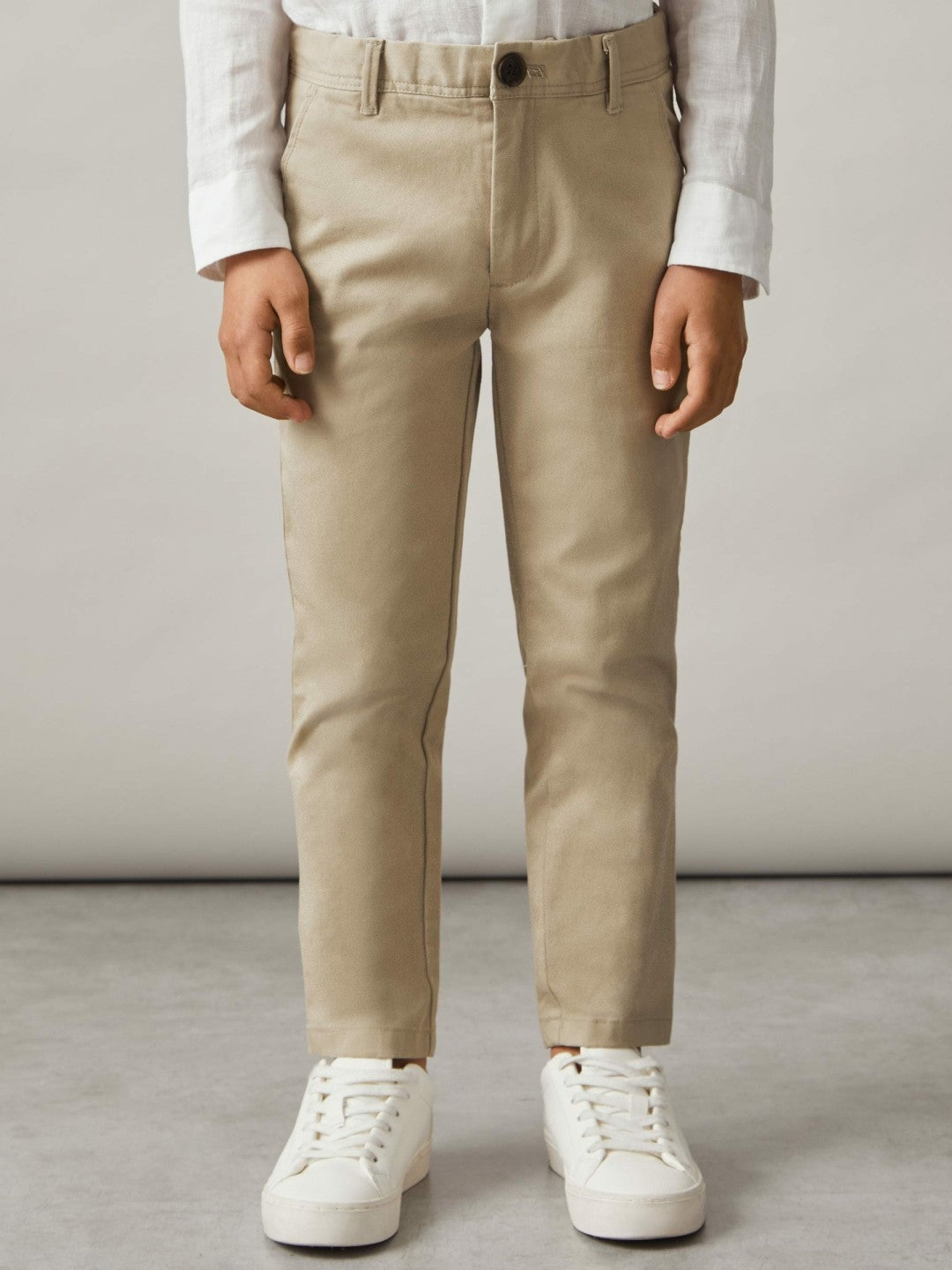 3-9 yrs Slim Fit Casual Chinos in Stone | Reiss Children & Baby Best Seller