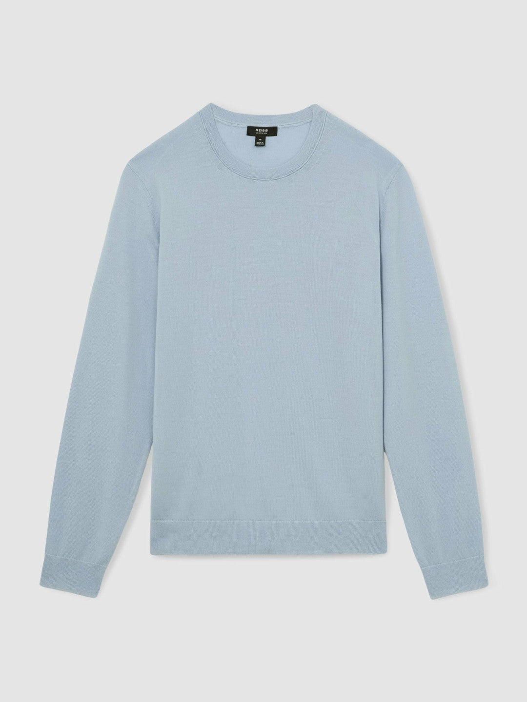 Merino Wool Crew Neck Jumper in Soft Blue | Reiss Men Featured