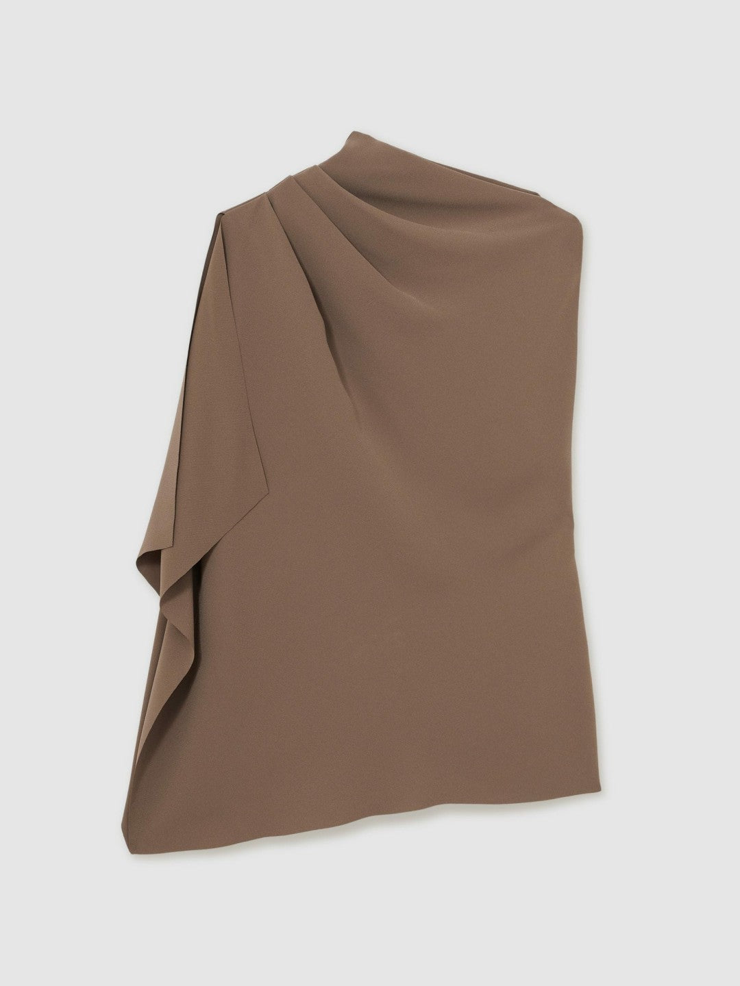 One-Shoulder Draped Top in Mink | Reiss Women Signature