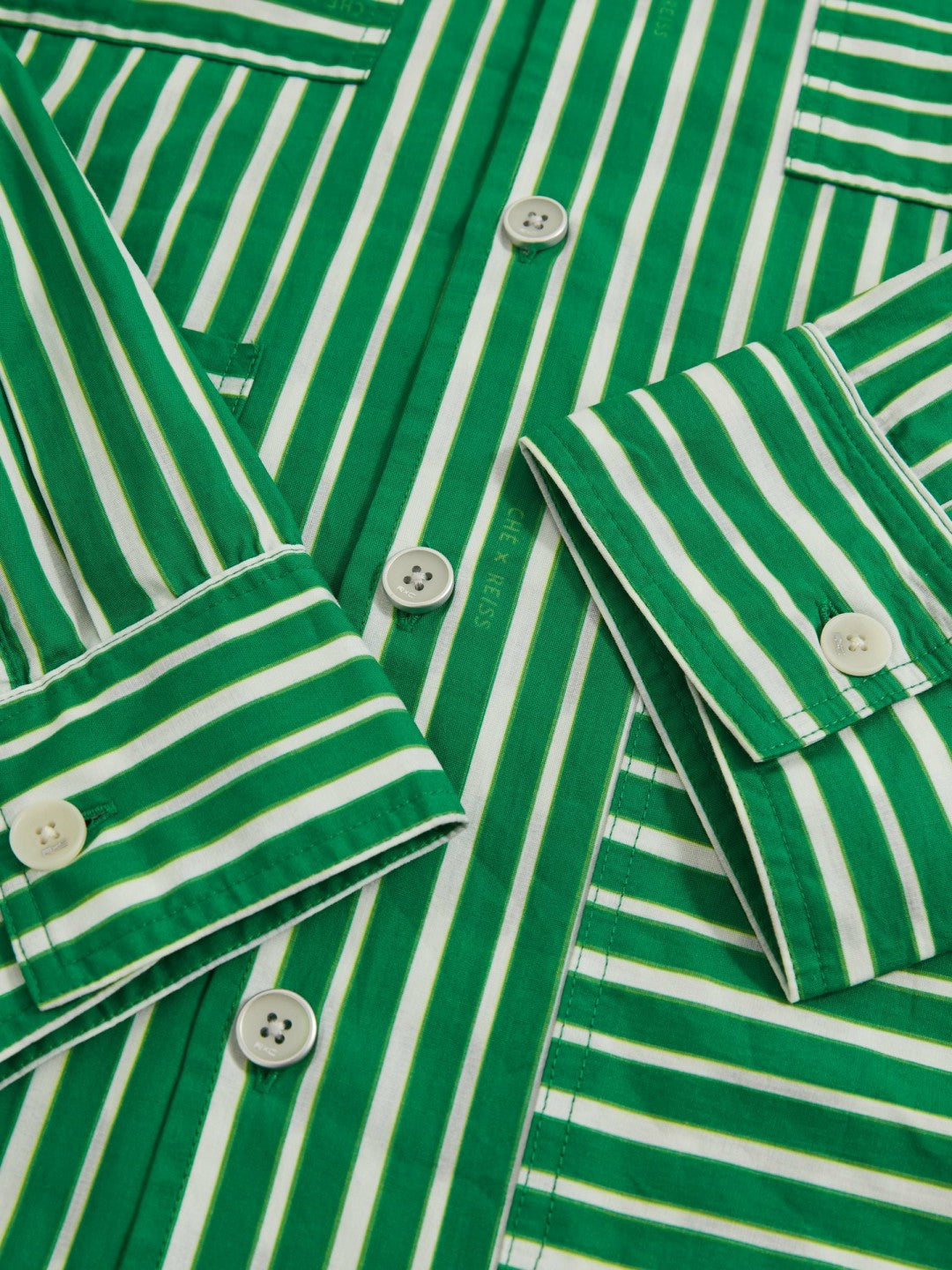 | Ché Poplin Stripe Pocket Shirt in Bright Green/White | Reiss Men Best Seller