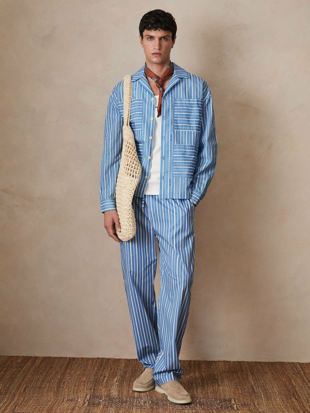 | Ché Poplin Stripe Pocket Shirt in Bright Blue/White | Reiss Men Best Seller